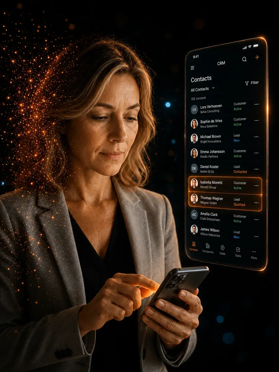 Reactivatie Agent, medewerker met headset die een geslaagde klantreactivatie toont